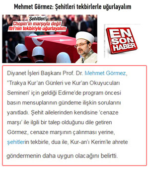 Mehmet Görmez: “Şehitleri Tekbirlerle Uğurlayalım”